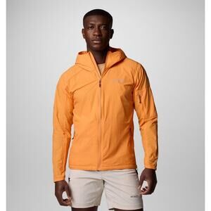 COLUMBIA Mens Loop Trail II Windbreaker Jacket Large Koi Orange Packable UPF NWT